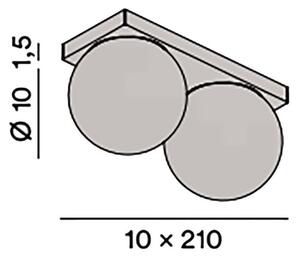 Plafoniera perenz dot 8378 ob lc led 1633lm 3000k ip40 sfera vetro soffiato metallo ottone brunito - Perenz