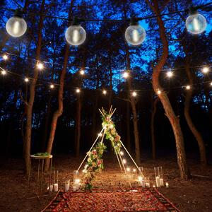 Näve Ghirlanda luminosa solare a LED CADENA, 2.500 K, nera a 10 luci, 10 m