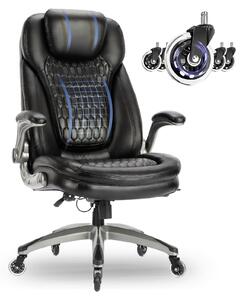 Sedia da ufficio COLAMY, sedia da ufficio ergonomica con cuscino di seduta dello spessore di 13,5 cm e braccioli ribaltabili, colore nero