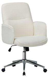 Sedia da ufficio ergonomica COLAMY – Schienale alto dal design a conchiglia, regolabile in altezza – Beige