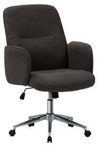 Sedia da ufficio ergonomica COLAMY – Schienale alto dal design a conchiglia, girevole con rotelle – Grigio