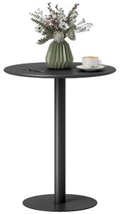 HOMCOM Tavolo da Cucina Rotondo per 2 Persone dal Design Moderno in Acciaio, Ø60x72 cm, Nero | Aosom Italy