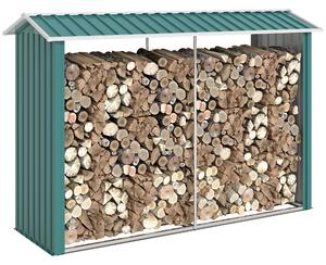 Outsunny Legnaia con Struttura in Acciaio Galvanizzato e Base rialzata, 240x 86x160cm, Verde|Aosom