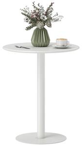 HOMCOM Tavolo da Cucina Rotondo per 2 Persone dal Design Moderno in Acciaio, Ø60x72 cm, Bianco | Aosom Italy