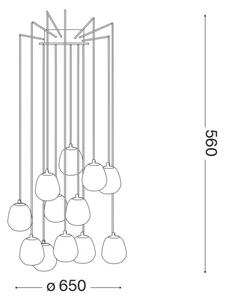 Ideal Lux - Lampadario LED a sospensione con filo RHAPSODY 12xG9/3W/230V ottone