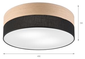 Plafoniera SIRJA WOOD 2xE27/15W/230V diametro 45 cm nero/quercia