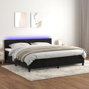 Letto boxspring con materasso Nero 100x200 cm Ecopelle