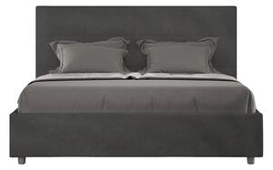 Letto 1 Piazza E Mezzo 130x200 cm Senza Rete Imbottito in Microfibra Mika Grigio