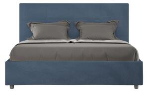 Letto 1 Piazza E Mezzo 130x190 cm Senza Rete Imbottito in Microfibra Mika Blu