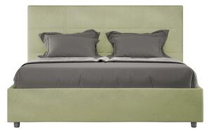 Letto 1 Piazza E Mezzo 130x200 cm Senza Rete Imbottito in Microfibra Mika Tè Verde