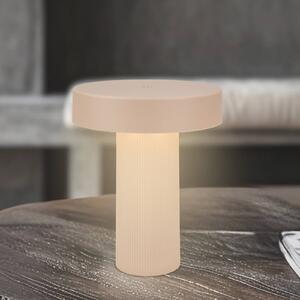 Briloner lampada da tavolo LED ricaricabile Bito, beige/beige, altezza 20 cm, IP44 dimmerabile, Soggiorno / Sala da pranzo, Metallo, Moderno