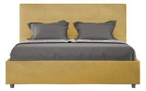 Letto 1 Piazza E Mezzo 130x190 cm Senza Rete Imbottito in Microfibra Mika Ocra