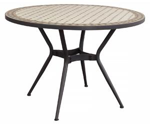 ANXO - tavolo con piano rotondo e mosaico beige e antracite