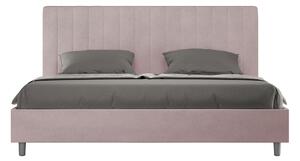 Letto Matrimoniale King Size 190x200 cm con Rete Imbottito in Microfibra Agueda Glicine
