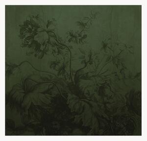 Carta da parati Gradient Flowers Green
