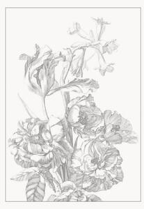 Carta da parati in tessuto non tessuto Engraved Flowers