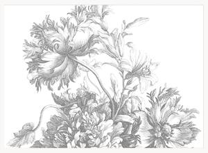 Carta da parati Engraved Flowers