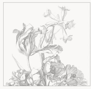 Carta da parati in tessuto non tessuto Engraved Flowers