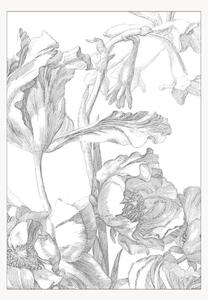 Carta da parati in tessuto non tessuto Engraved Flowers