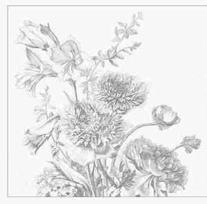Carta da parati in tessuto non tessuto Engraved Flowers