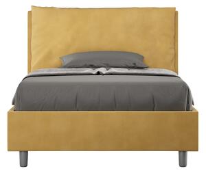 Letto 1 Piazza E Mezzo 110x190 cm Senza Rete Imbottito in Microfibra Antea Large Ocra