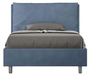 Letto 1 Piazza E Mezzo 110x190 cm Senza Rete Imbottito in Microfibra Antea Large Blu