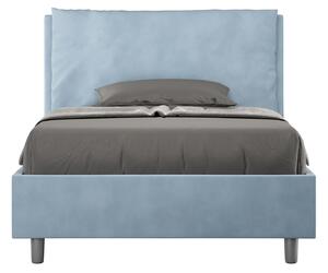 Letto 1 Piazza E Mezzo 110x190 cm Senza Rete Imbottito in Microfibra Antea Large Azzurro