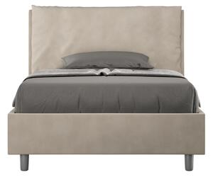 Letto 1 Piazza E Mezzo 120x200 cm Senza Rete Imbottito in Microfibra Antea Large Sabbia