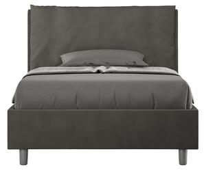 Letto 1 Piazza E Mezzo 110x190 cm Senza Rete Imbottito in Microfibra Antea Large Grigio
