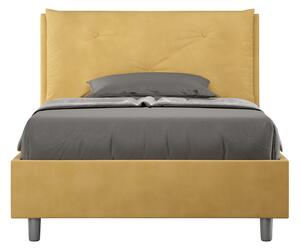 Letto 1 Piazza E Mezzo 120x190 cm Senza Rete Imbottito in Microfibra Appia Large Ocra