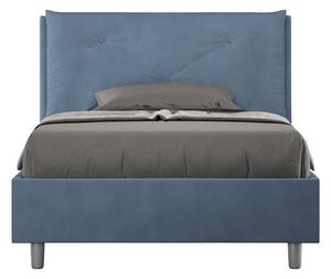 Letto 1 Piazza E Mezzo 110x190 cm Senza Rete Imbottito in Microfibra Appia Large Blu