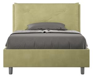 Letto 1 Piazza E Mezzo 110x190 cm Senza Rete Imbottito in Microfibra Appia Large Tè Verde