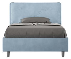 Letto 1 Piazza E Mezzo 110x190 cm Senza Rete Imbottito in Microfibra Appia Large Azzurro