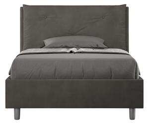 Letto 1 Piazza E Mezzo 120x190 cm Senza Rete Imbottito in Microfibra Appia Large Grigio