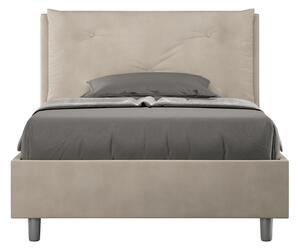 Letto 1 Piazza E Mezzo 120x190 cm Senza Rete Imbottito in Microfibra Appia Large Sabbia
