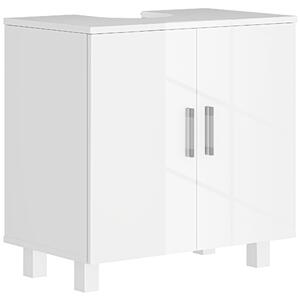 HOMCOM Mobile Sotto Lavabo Bagno a 2 Ante con Ripiano Centrale, in MDF, 60x35x60 cm, Bianco