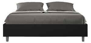 Letto Matrimoniale 160x190 cm Senza Rete Senza Testata Imbottito in Similpelle Azelia Nero