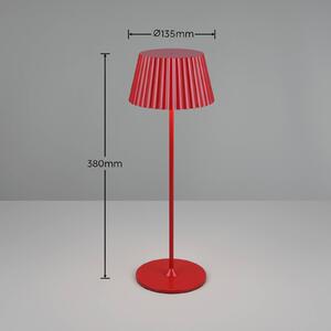 Reality Leuchten Lampada da tavolo ricaricabile Suarez LED, rosso, altezza 39 cm, metallo