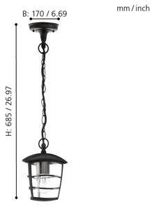 Eglo 93406 - Lampadario LED da esterno ALORIA 1xE27/8,5W/230V IP44