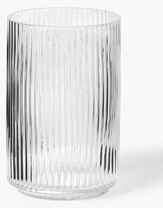 Vaso decorativo in vetro soffiato millerighe Carlo, alt. 20 cm