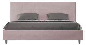 Letto Matrimoniale Queen Size 150x190 cm Senza Rete Imbottito in Microfibra Mika Glicine