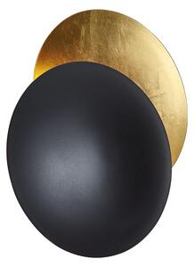 Lampada da parete moderna nera con oro 34,5 cm 2 luci - Sunrise
