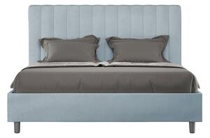 Letto 1 Piazza E Mezzo 130x190 cm Senza Rete Imbottito in Microfibra Agueda Azzurro