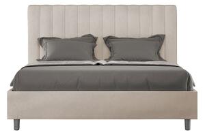 Letto 1 Piazza E Mezzo 130x200 cm Senza Rete Imbottito in Microfibra Agueda Sabbia