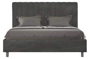 Letto 1 Piazza E Mezzo 130x200 cm Senza Rete Imbottito in Microfibra Agueda Grigio