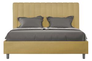 Letto 1 Piazza E Mezzo 130x200 cm Senza Rete Imbottito in Microfibra Agueda Ocra