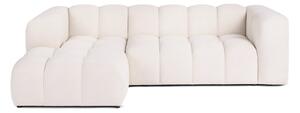 Divano angolare color crema (con penisola a sinistra/con chaise lounge) con rivestimento in velluto Cube – Bonami Selection