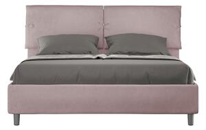 Letto Matrimoniale 160x200 cm con Rete e Contenitore con Testata e Alzata Comoda Imbottito in Microfibra Sleeper Glicine