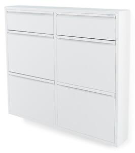 Scarpiera bianca in metallo con ante ribaltabili 98x86x15 cm Billy – Spinder Design