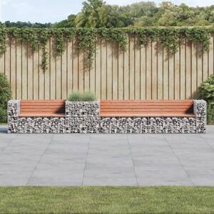 Panca da Giardino con Cesto Gabbione Legno Massello di Douglas
